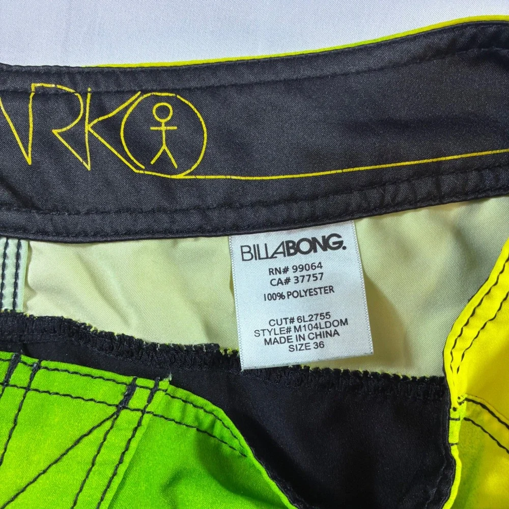 Billabong Platinum Quad X Stretch Board Shorts Mens 36 Green Blue Y2K M104LDOM
